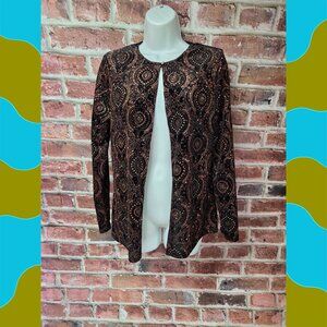 Vintage Women's ONYX NITE Bejeweled Duster Cardigan Medium